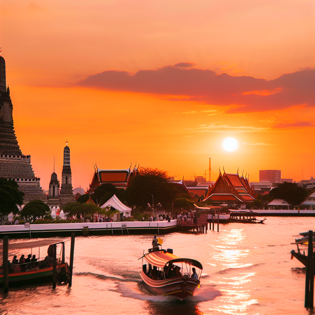 Hoàng hôn tại Wat Arun Bangkok