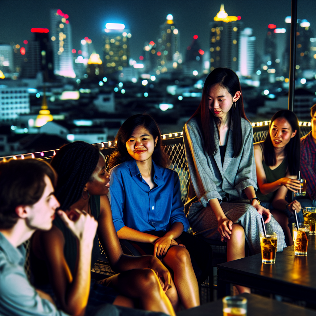 Rooftop bar Bangkok ban đêm